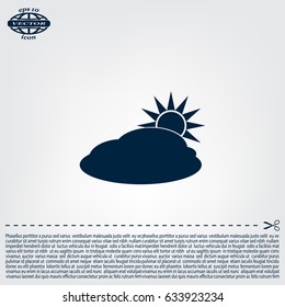 sun and cloud weather web icon
