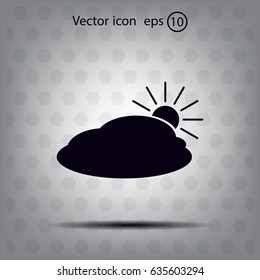 sun and cloud weather web icon