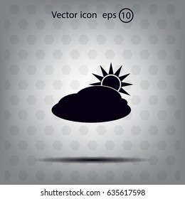 sun and cloud weather web icon