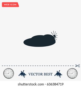 sun and cloud weather web icon