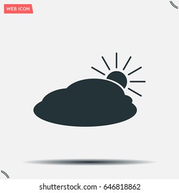 sun and cloud weather web icon