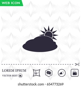 sun and cloud weather web icon