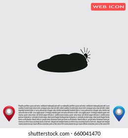 sun and cloud weather web icon