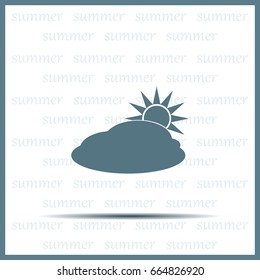sun and cloud weather web icon