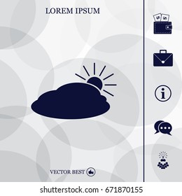 sun and cloud weather web icon