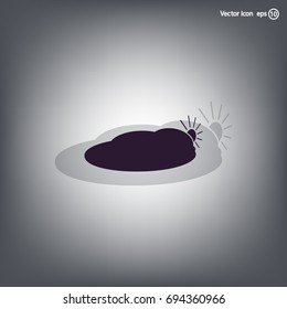 sun and cloud weather web icon