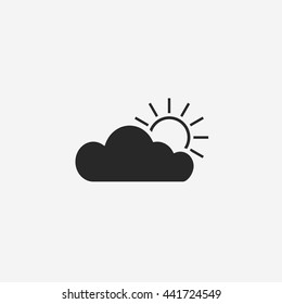 sun cloud  for web design. Vector icon