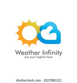 Sun Cloud. Wheater Infinity Logo Icon