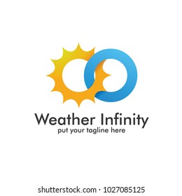 Sun Cloud. Wheater Infinity Logo Icon