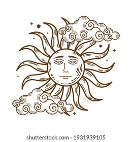 sun and clouds astrology symbol