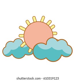 sun and clouds cartoon character