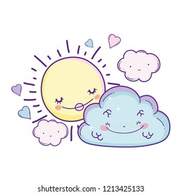 Sun and clouds cartoons
