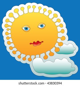 sun with clouds icon