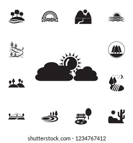 sun and clouds icon. Detailed set of landscapes icons. Premium graphic design. One of the collection icons for websites, web design, mobile app