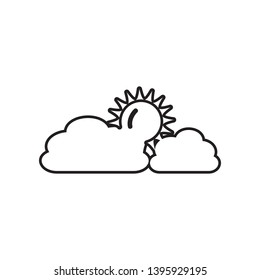 sun and clouds icon. Element of Landscape for mobile concept and web apps icon. Outline, thin line icon for website design and development, app development