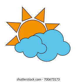 sun with clouds icon image 