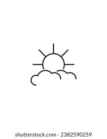 sun with clouds icon, vector best line icon.