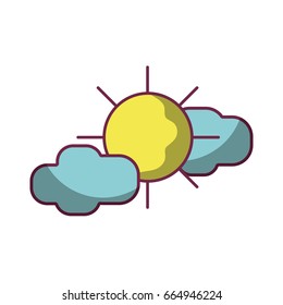 sun with clouds to natural weather