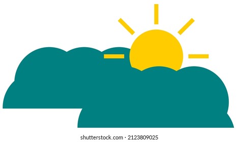 sun and clouds on white background