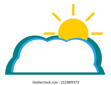 sun and clouds on white background