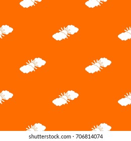 Sun and clouds pattern repeat seamless in orange color for any design. Vector geometric illustration