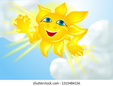 sun and clouds. sun peeking out from the clouds