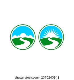 Logo "Sun and Clouds Road Path Horizon"