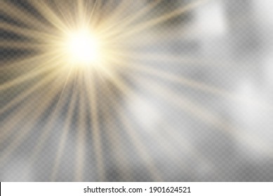 Sun, Clouds and Sky Forecast Background. Cool Weather Transparent Space. Sunshine. Vector illustration