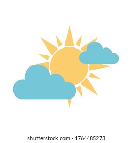 nubes de sol cielo meteorología en forma plana imagen vectorial de icono aislado de estilo plano