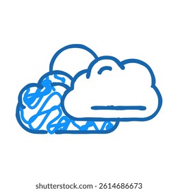 sun and clouds summer sunlight doodle icon sketch vector. sun and clouds summer sunlight sign. isolated symbol illustration