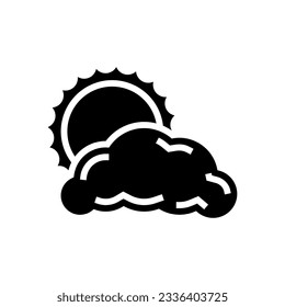 sun and clouds summer sunlight glyph icon vector. sun and clouds summer sunlight sign. isolated symbol illustration