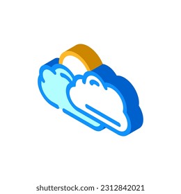sun and clouds summer sunlight isometric icon vector. sun and clouds summer sunlight sign. isolated symbol illustration