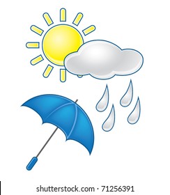 Sun and clouds and an umbrella