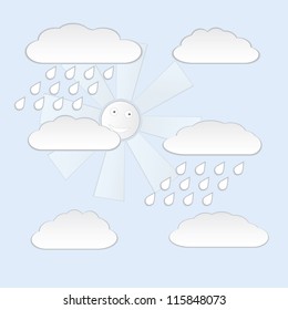 sun and clouds. Vector background. eps10