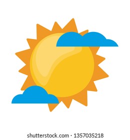 Sun and clouds weather cartoon