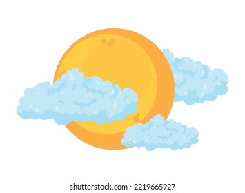 sun and clouds weather icon isolated