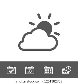 sun clouds weather icon vector illustration