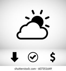 sun clouds weather icon vector illustration