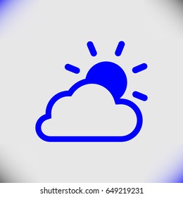 sun clouds weather icon vector illustration