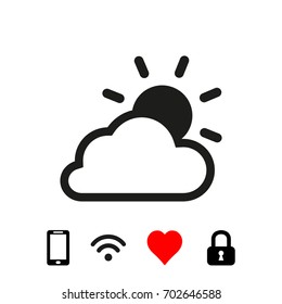 sun clouds weather icon vector illustration