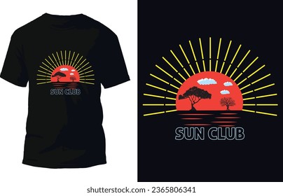 Sun Club T Shirt Design Vector