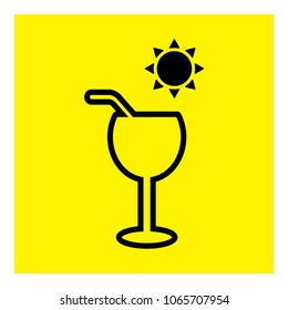 sun cocktail icon vector