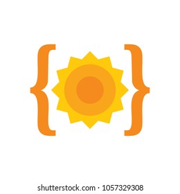 Sun Code Logo Icon Design