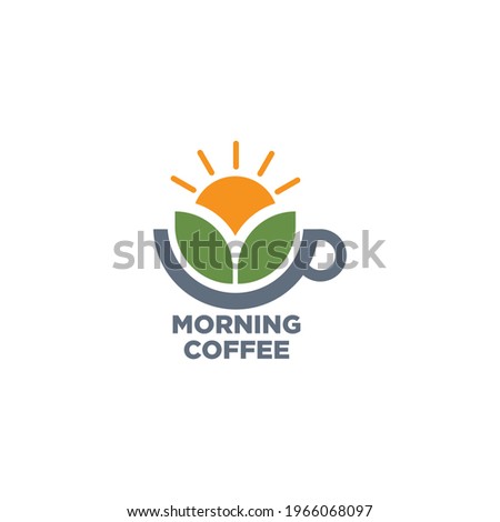 sun coffee logo design with geometry