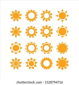 The Sun Collection Vector logo icon is yellow and Isolated on a white Background.
