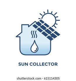 SUN COLLECTOR ICON. for home energy requirement
