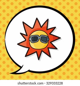 sun color doodle, speech bubble
