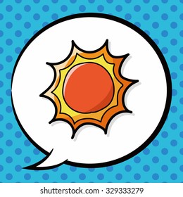 sun color doodle, speech bubble