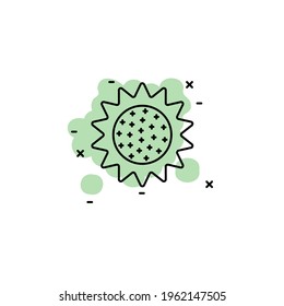 Sun with color shadow vector icon in agriculture set