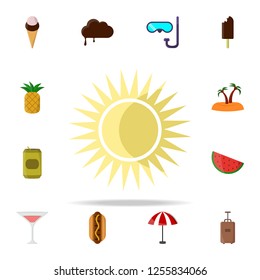 the sun colored icon. summer icons universal set for web and mobile